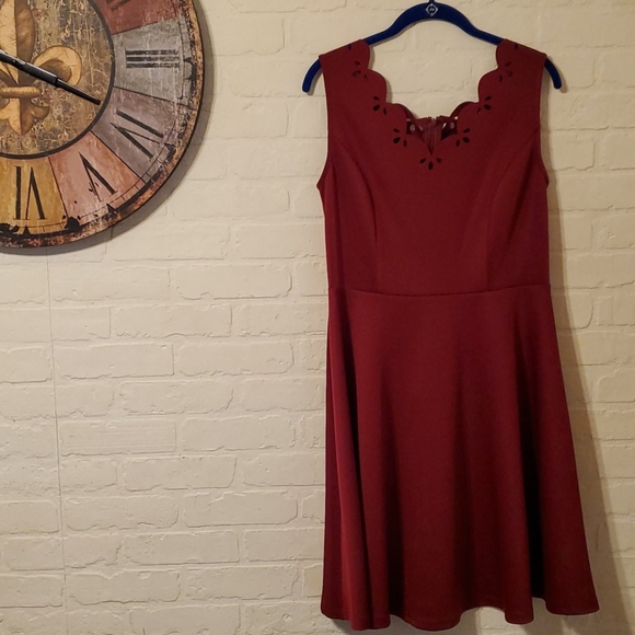 InsNova Red Lace Cut Out Cocktail Dress - Picture 2 of 5